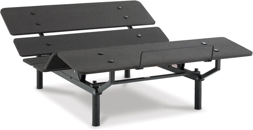 Signature Design by Ashley King Adjustable Base Bed Frame, Black | King size adjustable bed base with dual USB ports and wireless remote, Estimated 15-minute assembly, Cosmic Power Base