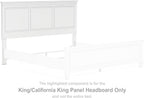 Signature Design by Ashley Headboard Only, King/California King, White | 52-inch height, Hardwood solids and durable engineered wood (MDF) substrate, Frame-mounted, Fortman Series