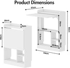 Wall Mounted Table Folding Desk,Drop Leaf Floating Table w/4 Storage Shelve