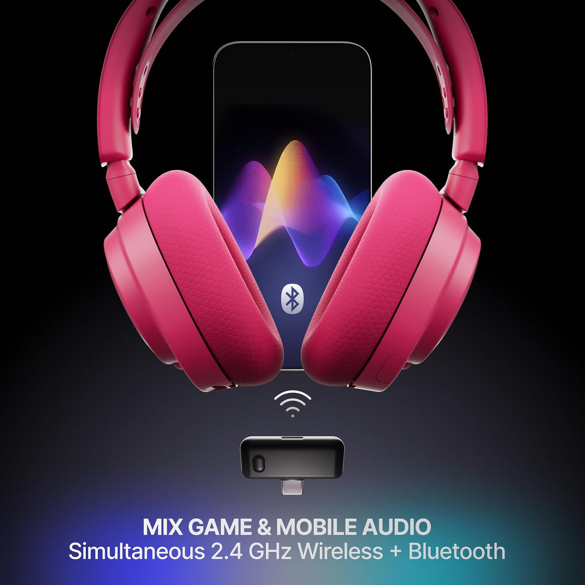 SteelSeries Arctis Nova 7 Wireless Gen 2 - Wireless Gaming Headset for PC - Compatible with PC, PS5, Switch & more - Mobile App Control - 50+ HR with Fast Charge - Mixable 2.4GHz/Bluetooth - Magenta