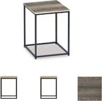Signature Design by Ashley 3-Piece Living Room Coffee and End Table Set | Round coffee and square end tables, Laminate engineered wood, Dark metallic frames, Contemporary style, Wadeworth Series