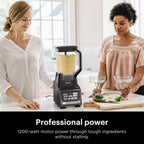 Ninja Nutri Personal & Countertop Blender, 1200W Auto-iQ, Black, BL642 | Auto-iQ base blends smoothies & shakes. 72-oz pitcher plus 18, 24 & 32-oz to-go cups w/ spout lids. Dishwasher safe.