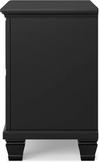 Signature Design by Ashley Tall Farmhouse Nightstand, 2 Drawer, Black