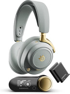 SteelSeries Arctis Nova Elite - Hi-Res Wireless Gaming Headset - 96kHz/24bit - Carbon Fiber Speakers - ANC - AI Noise Rejection - App - 2.4GHz + BT - Multi-Source Mix; OmniPlay PC+PS+Xbox - Sage&Gold