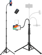 Phone Tripod, 86" Tall Tripod for iPhone with Flexible Gooseneck & Remote