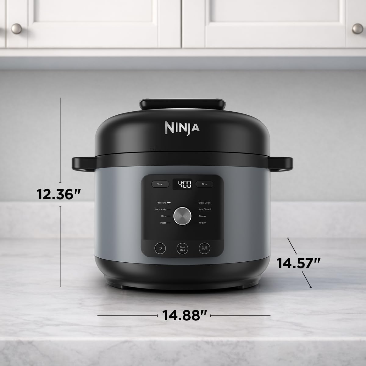 Ninja® HyperHeat™ 9-in-1 Pressure Cooker, 6.5-qt, Stone Purple, PC201SP | Cooks 2X faster, Sear, Sauté, Slow Cook, Steam & Sous Vide, 1200W, PFAS-free pot, removable SimpliServe™ pot for easy serving