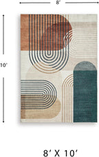Signature Design by Ashley Washable Area Rug, Mid Century Modern 8x10 | Area rugs for living room, Mid-century modern arch pattern, Ultra-soft polyester faux fur, 5 mm low pile, Farrendale Series