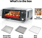 Ninja Foodi Smart Dual Heat Air Fry Oven, 13-in-1, Silver, SP351 | Smart Cook thermometer, 500F SearPlate, Air fry, sear crisp, roast, bake, dehydrate, 1800W