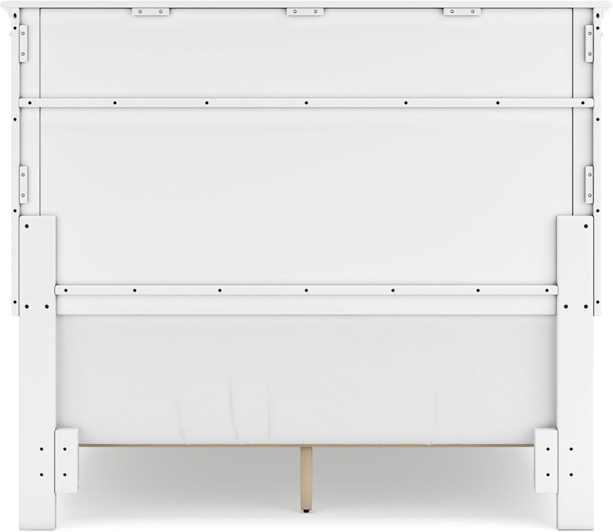 Signature Design by Ashley Bed Frame, Full Panel White Transitional | Hardwood solids and MDF substrate, White panel framing, Compatible with adjustable base, Fortman Series