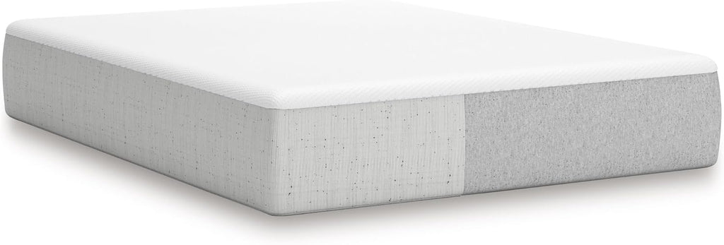 Signature Design by Ashley Chime Memory Foam Mattress, 12 Inch, Queen | Medium Firm comfort and firm support, Cooling knit cover over high-density gel foam, Compressed bed in a box setup