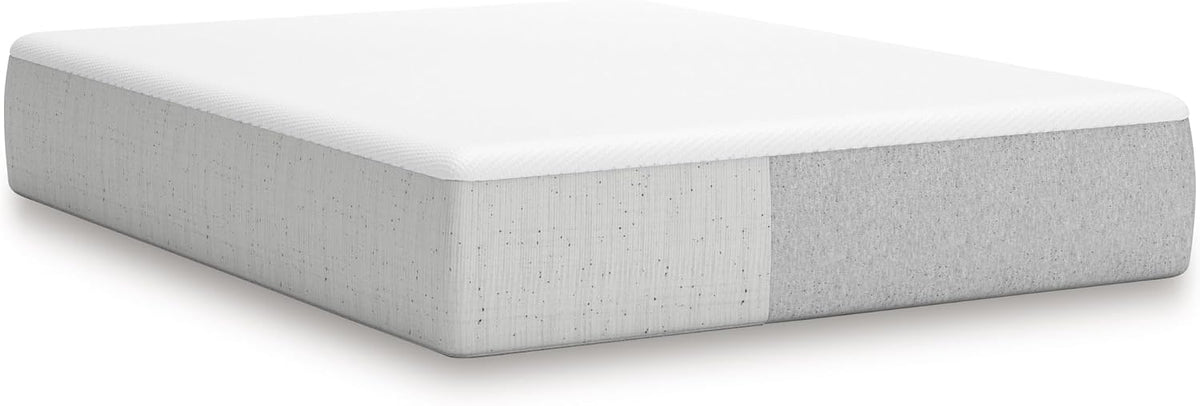 Signature Design by Ashley Chime Memory Foam Mattress, 12 Inch, Queen | Medium Firm comfort and firm support, Cooling knit cover over high-density gel foam, Compressed bed in a box setup