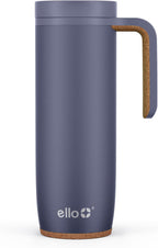 Ello Magnet 18oz Insulated Stainless Steel Travel Mug with Handle, Shadow