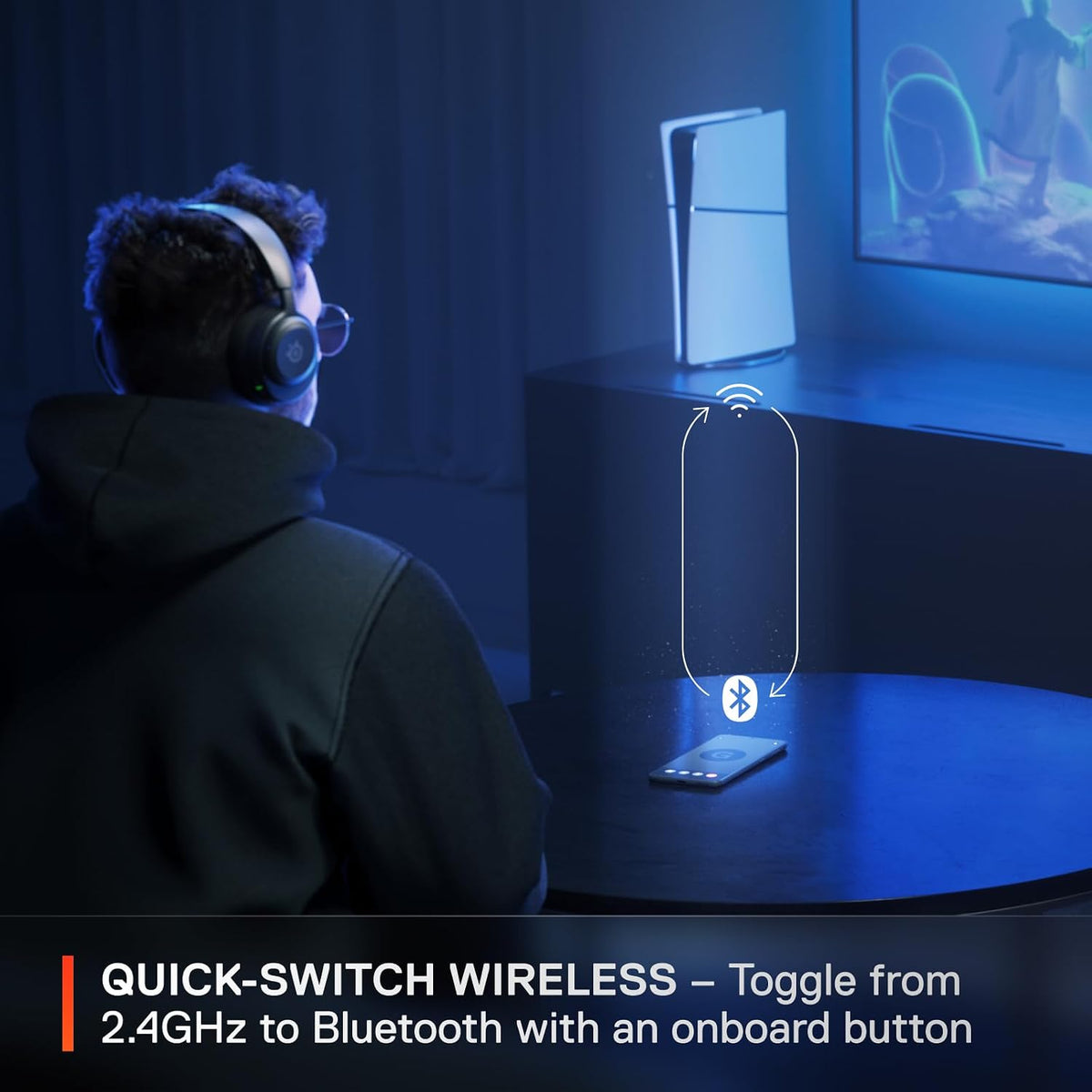 SteelSeries Arctis Nova 5 Wireless - Gaming Headset for PC, PS4/5, Mobile - 100+ Audio Presets via App - Neodymium Magnetic Drivers - 60H Battery - 2.4GHz or BT - ClearCast Gen2.X Mic
