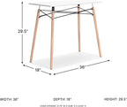 Signature Design by Ashley Jaspeni Industrial Home Office Desk, Painted White Top, Black Metal Framework, Wood, 36" W x 18" D x 29.75" H, White & Light Brown