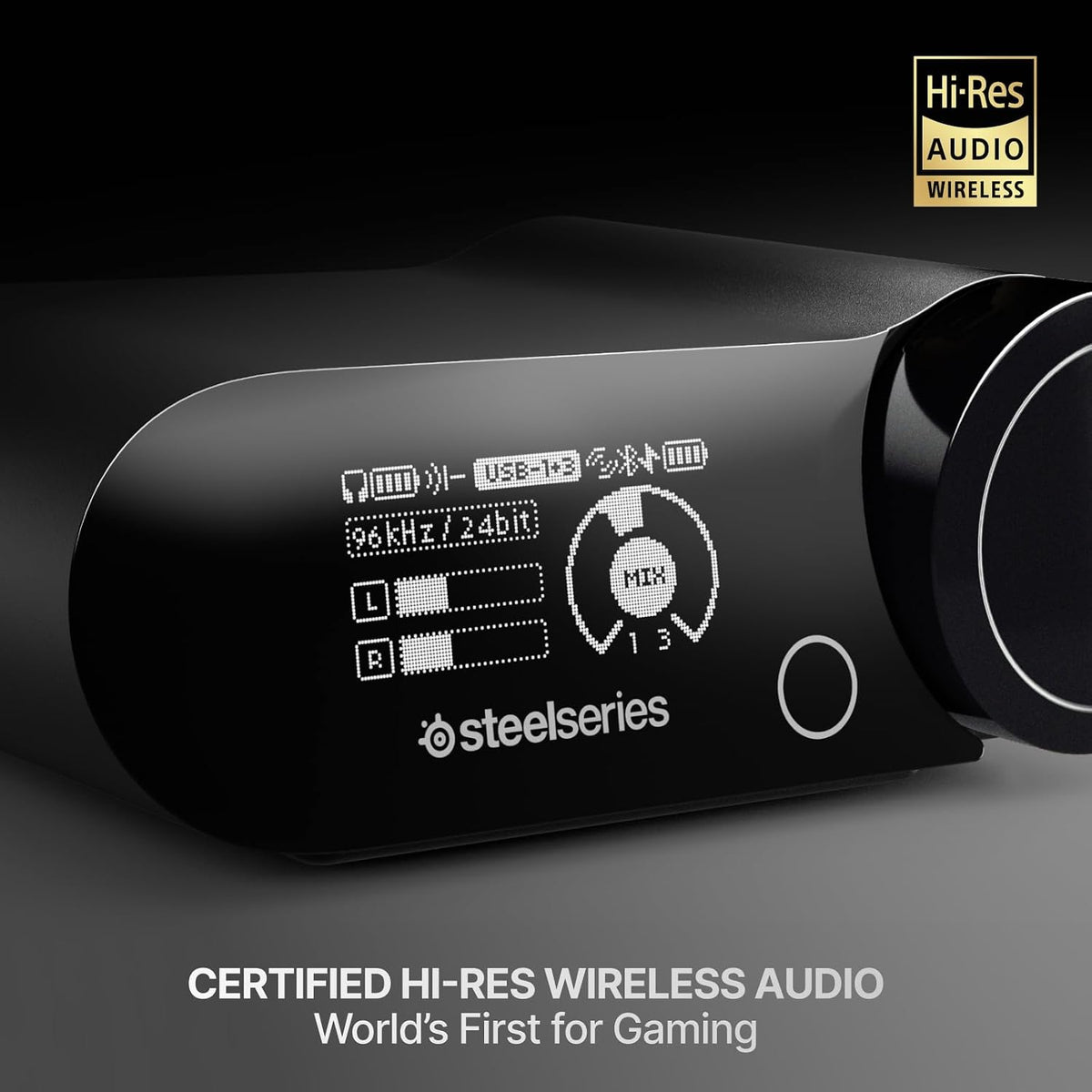 SteelSeries Arctis Nova Elite - Hi-Res Wireless Gaming Headset - 96kHz/24bit - Carbon Fiber Speakers - ANC - AI Noise Rejection - App - 2.4GHz + BT - Multi-Source Mix - OmniPlay PC+PS+Xbox - Black