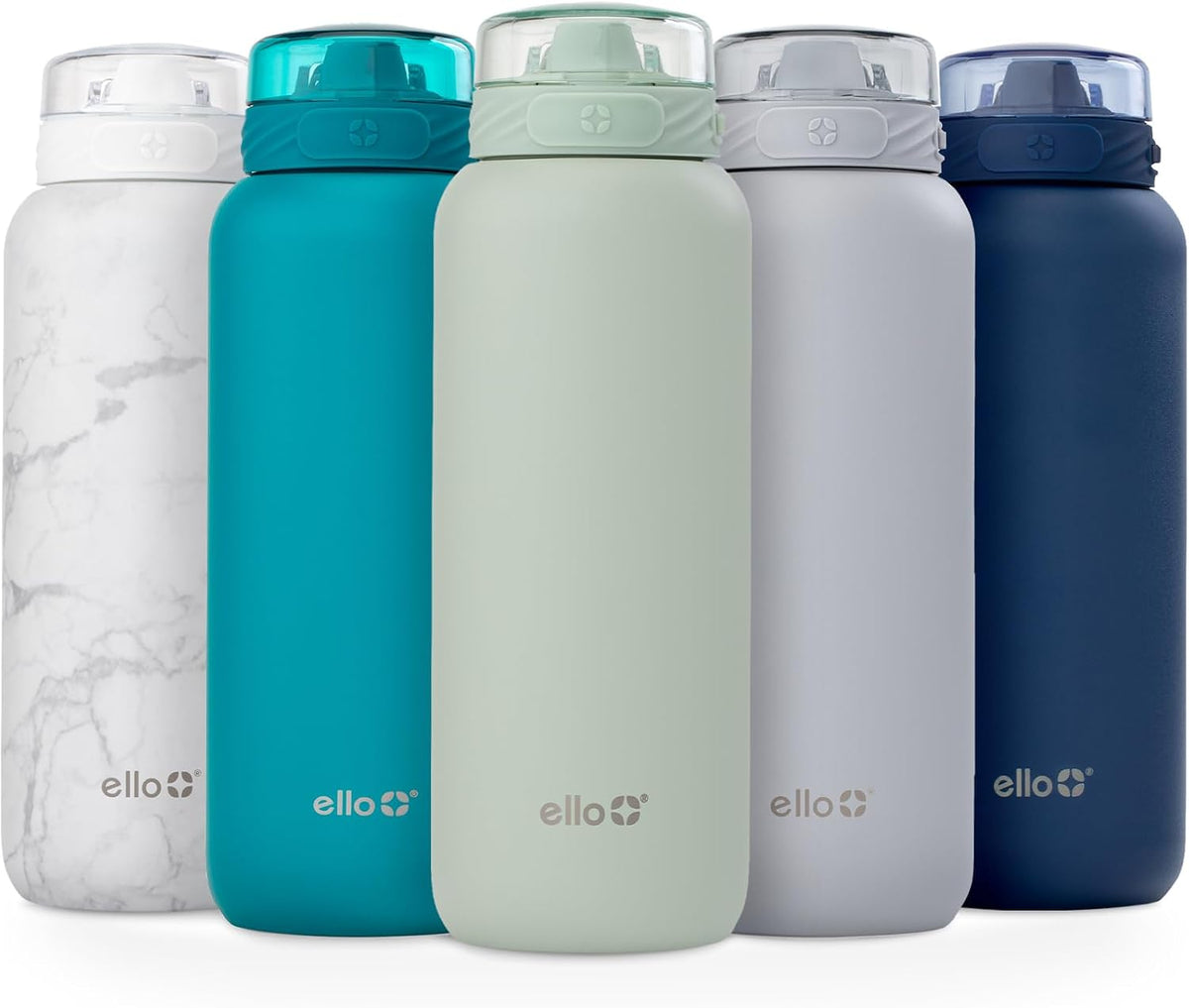 Ello Cooper 22oz Insulated Stainless Steel Water Bottle with Straw, Sage