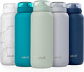 Ello Cooper 22oz Insulated Stainless Steel Water Bottle with Straw, Sage