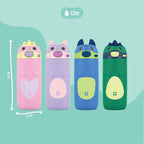 Ello Ellies 12oz Stainless Steel Leakproof Kids Water Bottle, Cat