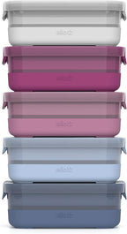 Ello 3.7 Cup Plastic Meal Prep Containers, 10 Pc, 5 Pack, Elderberry