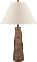 Signature Design by Ashley Danset 30" Tall Table Lamp, Honey Brown | Honey brown base crafted from wood products and other materials, Cotton empire hardback fabric shade, 3-way rotary switch