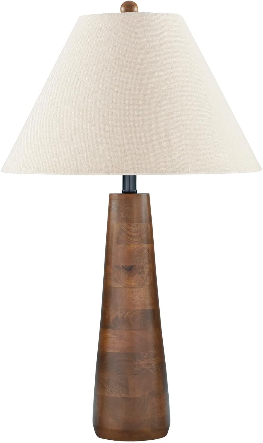 Signature Design by Ashley Danset 30" Tall Table Lamp, Honey Brown | Honey brown base crafted from wood products and other materials, Cotton empire hardback fabric shade, 3-way rotary switch