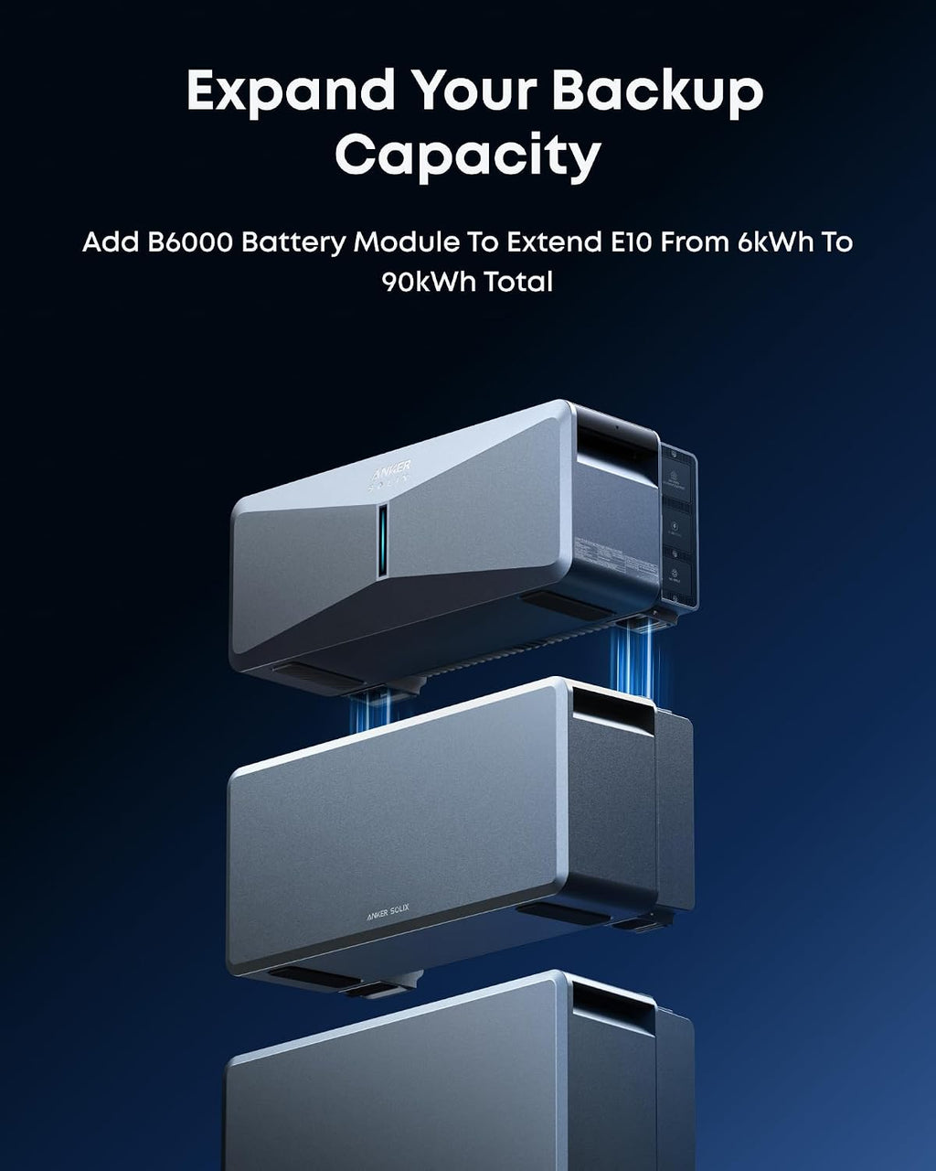Anker SOLIX B6000 Battery Module, 6kWh Expandable, 10kW Output for E10