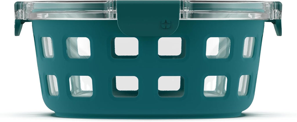 Ello Duraglass 7 Cup Glass Meal Prep Container with Lid, Teal