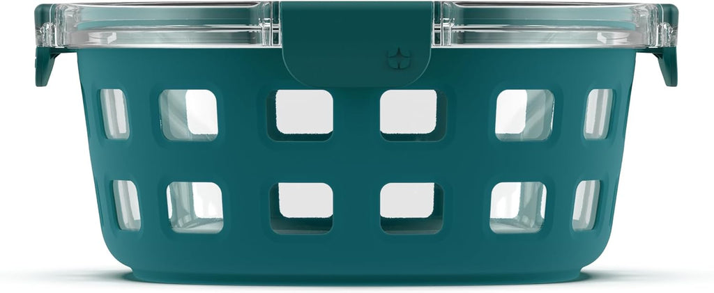 Ello Duraglass 7 Cup Glass Meal Prep Container with Lid, Teal