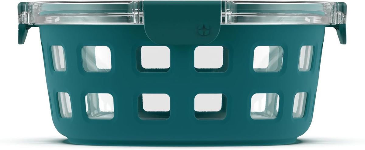 Ello Duraglass 7 Cup Glass Meal Prep Container with Lid, Teal
