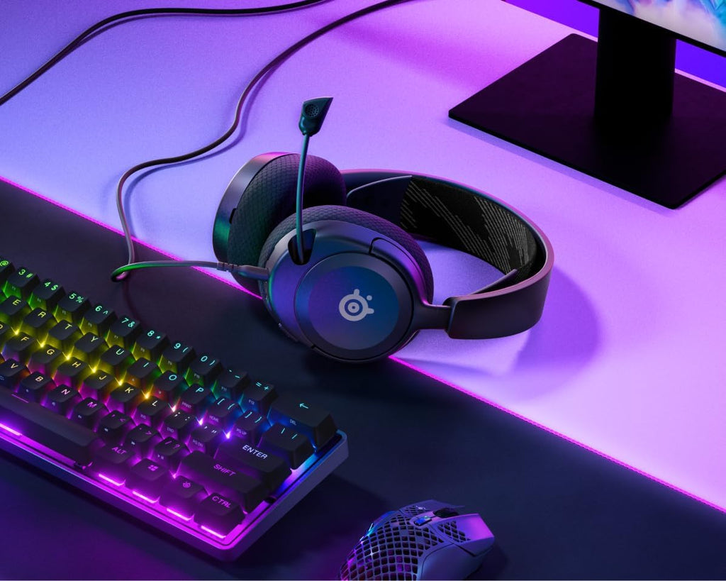 SteelSeries Arctis Nova 1 - Gaming Headset for PC, PS5, PS4, Xbox - Hi-Fi Drivers - 360° Spatial Audio - AirWeave Memory Foam Ear Cushions - Ultra Lightweight - Black
