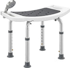 HOMCOM Shower Chair Height-Adjustable Bath Stool for Elderly Grey