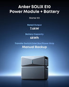 Anker SOLIX E10, 6kWh-90kWh, 7.6kW Output, 9kW Solar
