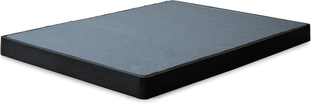 Signature Design by Ashley Queen Bed Foundation Box Spring, 5 In | Sturdy low profile design, Removable black and gray fabric cover, Rounded corners, Low Profile Series