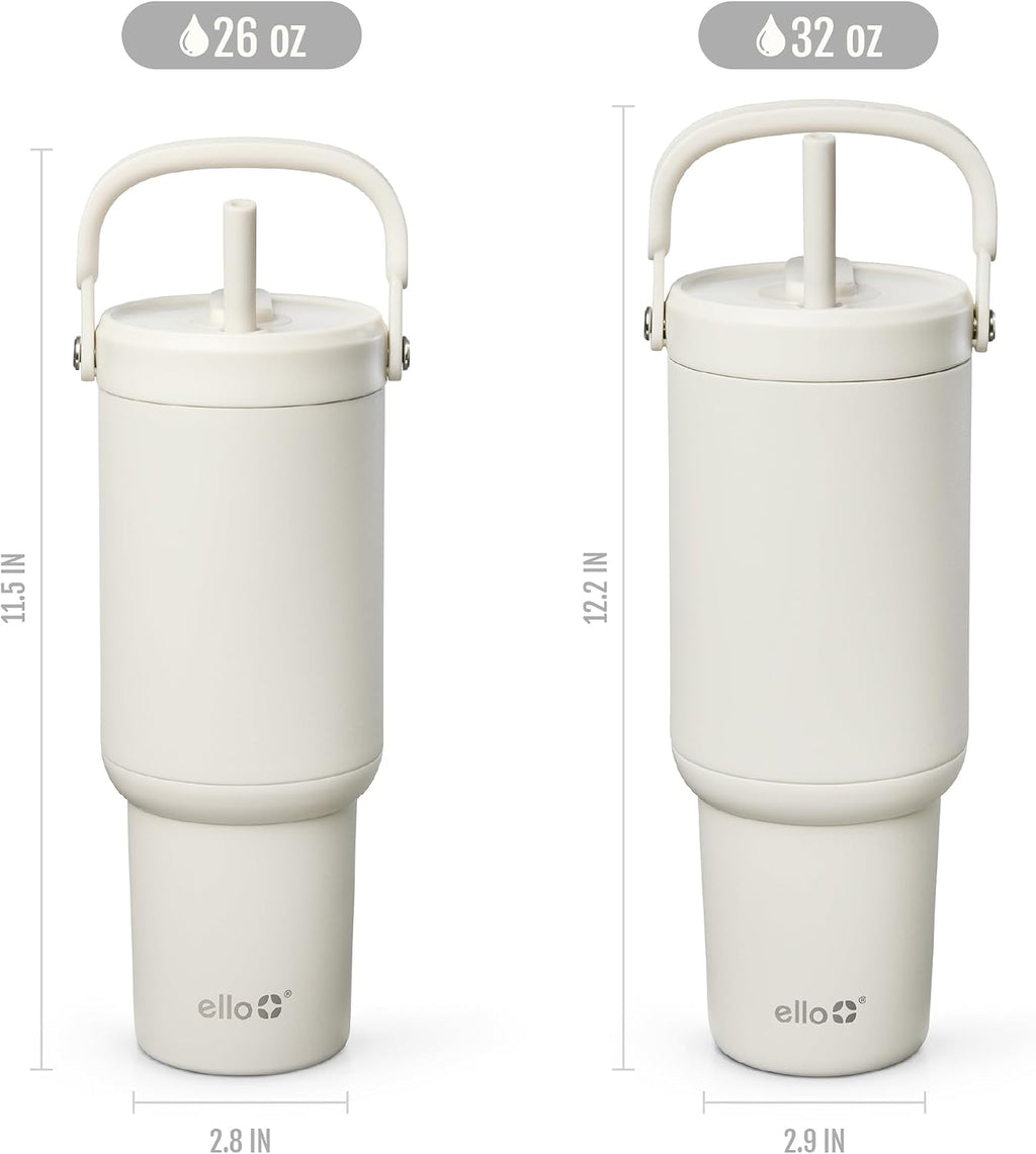 Ello Oasis Go+ 26oz Insulated Stainless Steel Tumbler with Straw, Mineral