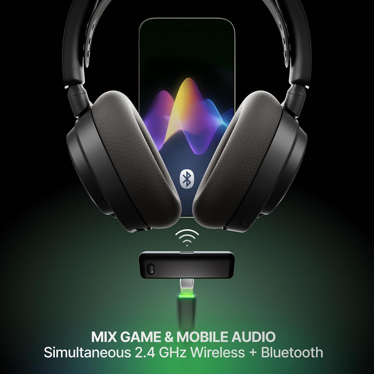 SteelSeries Arctis Nova 7X Wireless Gen 2 - Xbox Headset - Gaming Headset - Mobile App Control - 50+ HR with Fast Charge - Compatible with Xbox PC, Switch & More - Mixable 2.4GHz/Bluetooth - Black