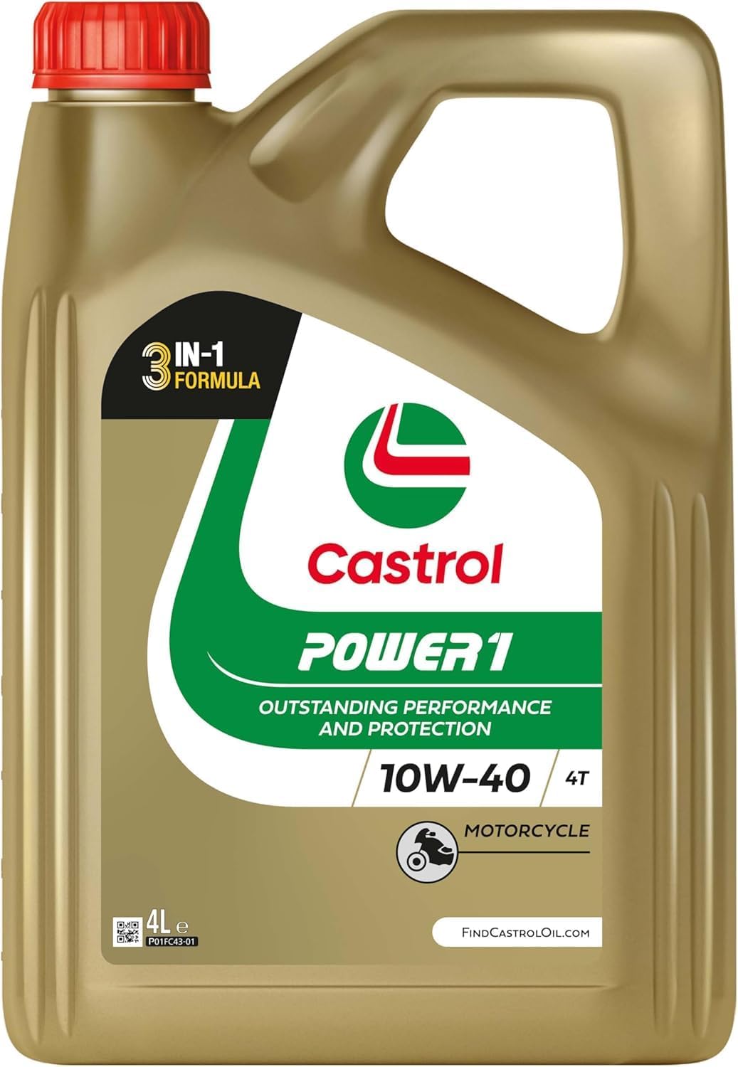 Castrol POWER1 4T 10W-40 Motorcycle Oil, 4L