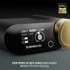 SteelSeries Arctis Nova Elite - Hi-Res Wireless Gaming Headset - 96kHz/24bit - Carbon Fiber Speakers - ANC - AI Noise Rejection - App - 2.4GHz + BT - Multi-Source Mix; OmniPlay PC+PS+Xbox - Sage&Gold