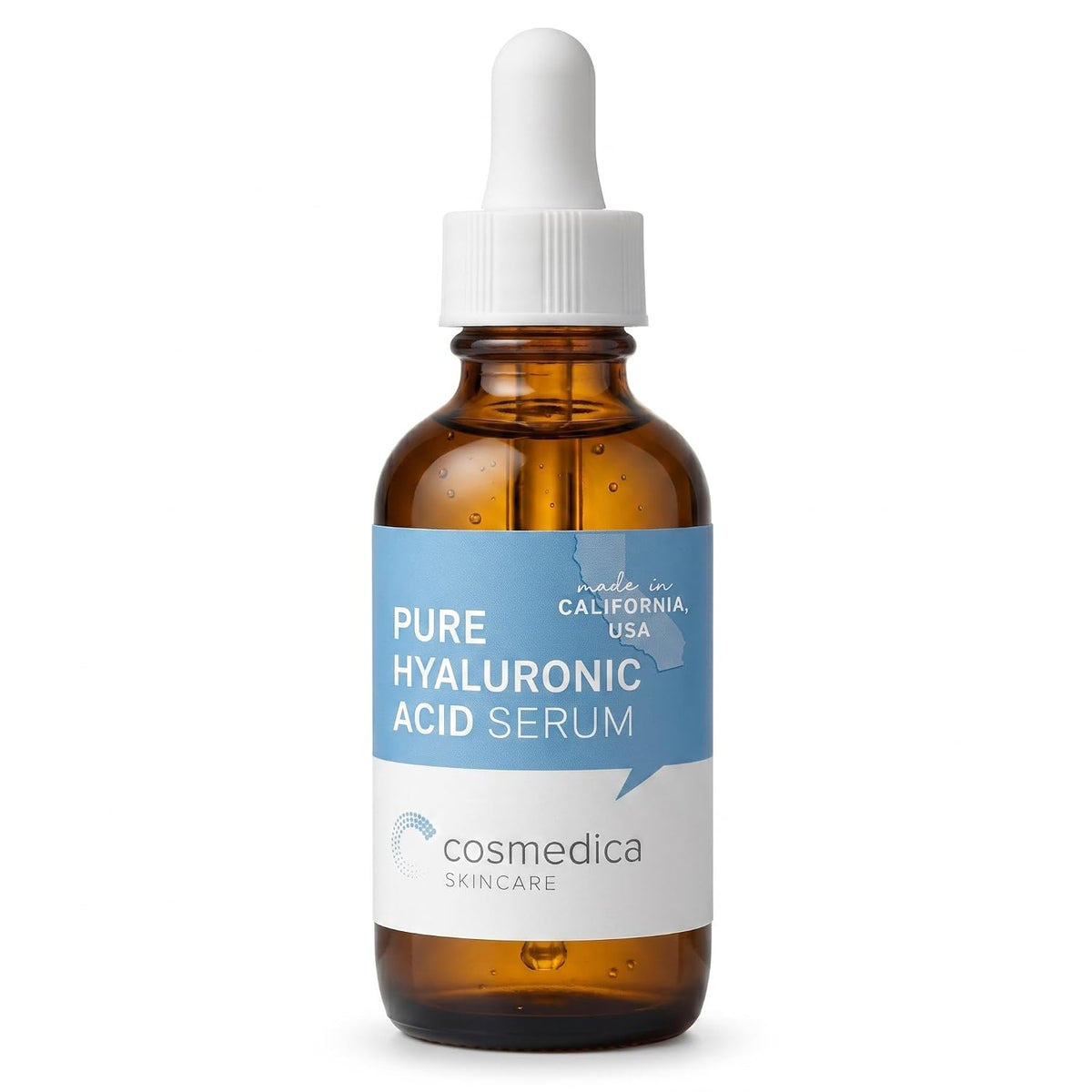 Cosmedica Hyaluronic Acid Serum for Skin 100% Pure-Anti-Aging Serum - Intense Hydration + Moisture, Non-greasy, Paraben-free Hyaluronic Acid for Your Face (Pro Formula) 2oz