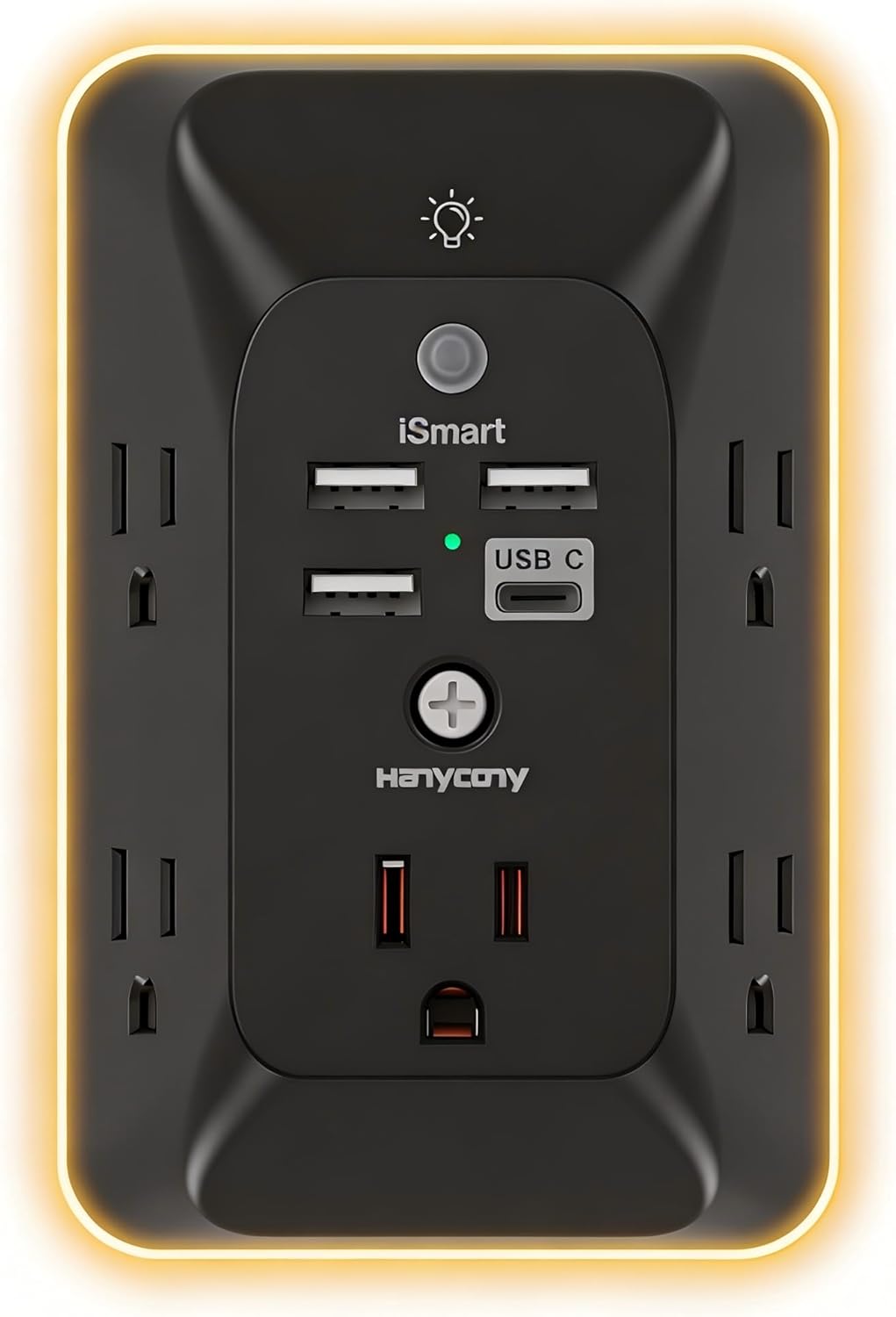 Outlet Extender with Night Light, Multi Plug Wall Outlet, Surge Protector