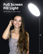Weilisi 10.2" Ring Light with 69" Tripod Stand and Phone Holder Kit, Full-Screen Zoom Light for Video Recording, Makeup, Live Stream, Dimmable LED Selfie Ring Light Tripod for iPhone with Remote