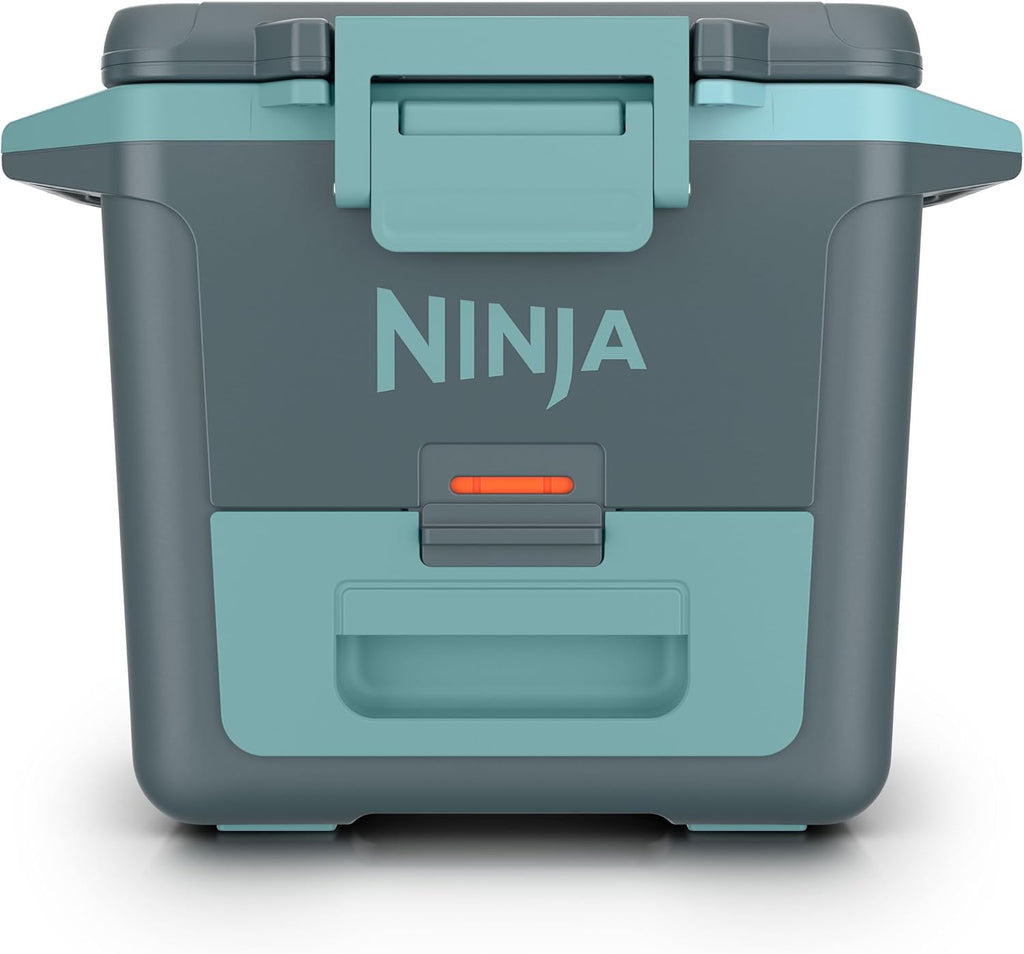 Ninja FrostVault™ 30qt Hard Cooler, Dry Storage Drawer, Halocline Green | Ninja FrostVault keeps food cool, dry & separate under 40°F for days, with 30-qt capacity holding up to 48 cans.