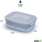 Ello 3.7 Cup Plastic Meal Prep Containers, 10 Pc, 5 Pack, Elderberry
