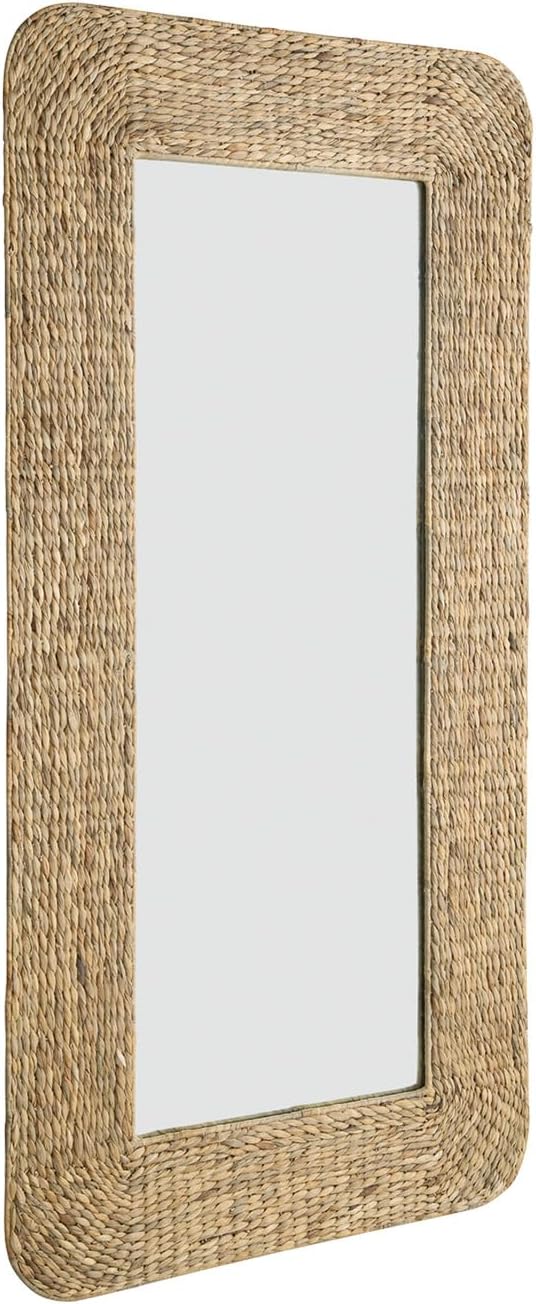 Signature Design by Ashley Norigan Casual Full Length Floor Mirror with Thick Frame, Light Brown