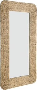 Signature Design by Ashley Norigan Casual Full Length Floor Mirror with Thick Frame, Light Brown