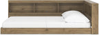 Signature Design by Ashley Deanlow Full Bookcase Storage Bed, Honey | Integrated bookcase headboard, Low-profile full size bed frame, Durable honey brown laminate, Youth rooms
