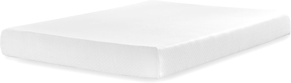 Signature Design by Ashley Queen Size 8 Inch Medium Firm Charcoal Gel & Green Tea Infused Memory Foam Mattress for Pressure Relief, Fiberglass-Free, Mattress In A Box