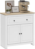 HOMCOM Sideboard Storage Cabinet with Drawer and Double Doors White