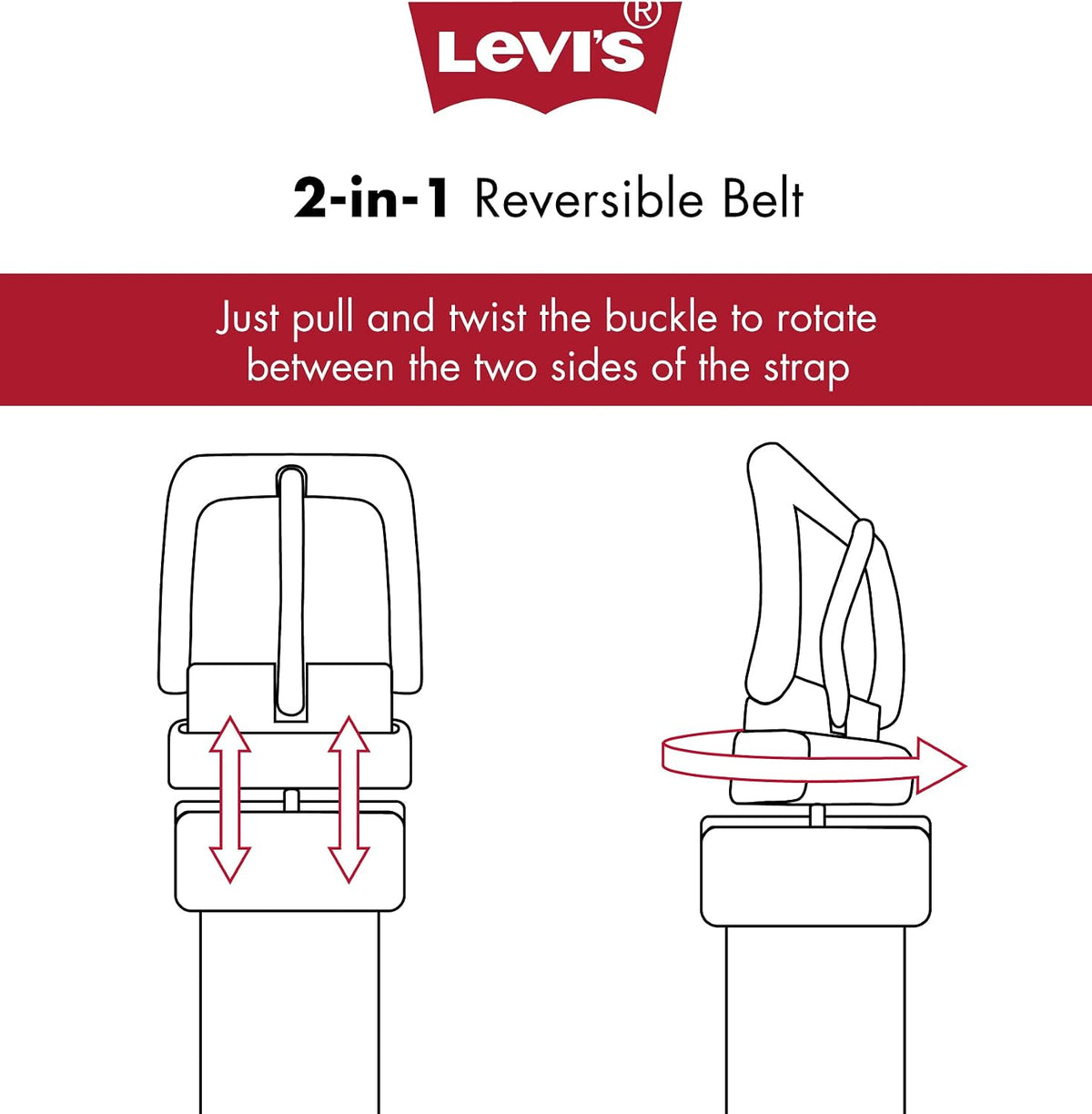 Levi's Men's Reversible Casual Jeans Belt