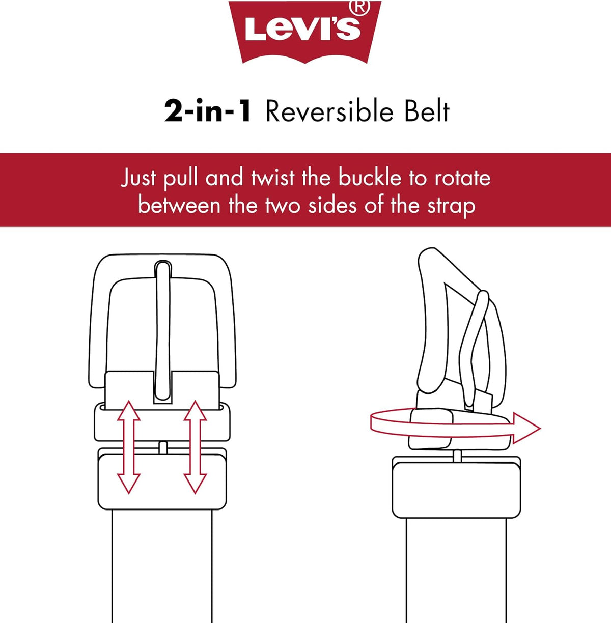 Levi's Men's Reversible Casual Jeans Belt