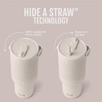 Ello Oasis Go+ 26oz Insulated Stainless Steel Tumbler with Straw, Wild Dot